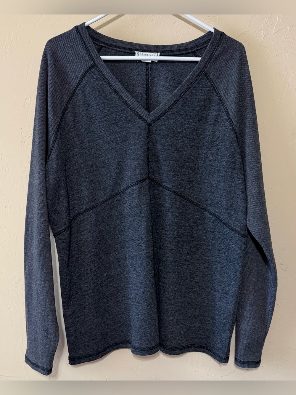 Love Riche Charcoal V-Neck Pullover Sweater